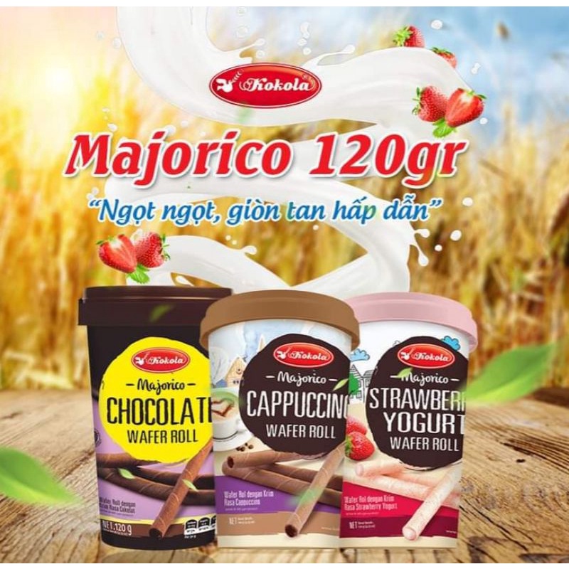 Bánh Quế Majorico Wafer Roll Kokola Hũ 120g