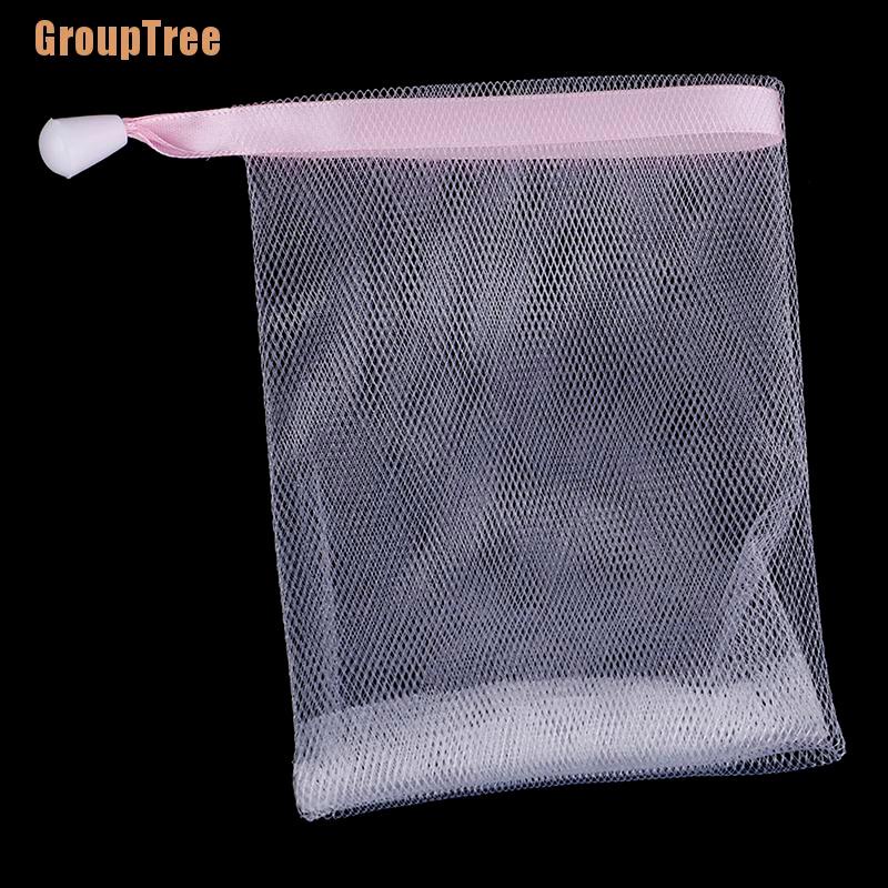 [GroTr] Túi Lưới Đựng Xà Phòng Tẩy Tế Bào Chết Cỡ Nhỏ Bằng Nylon Có Dây Rút