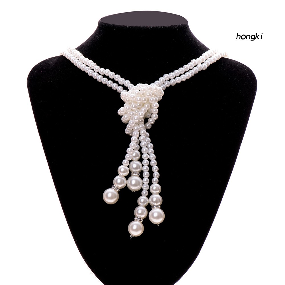 (Hàng Mới Về) Set 2 vòng cổ Hợp Kim Đính Ngọc Trai Giả Xinh Xắn Cho Nữ