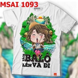 Áo thun nữ xách ba lô lên và đi siêu cooll 1093