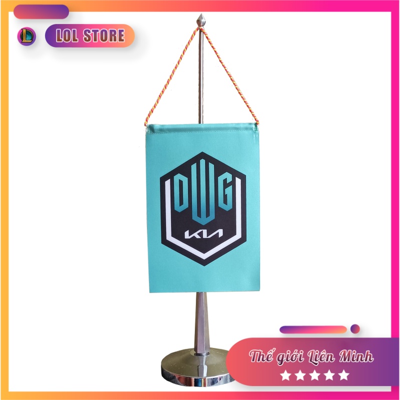 CỜ ĐỂ BÀN DECOR CÁC TEAM LOL T1, DK, IG, FPX, TES, ... ĐẾ INOX CAO CẤP