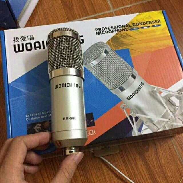 Combo bộ livestream hát karaoke mic BM900 và sound card V9 Bản tiếng Anh