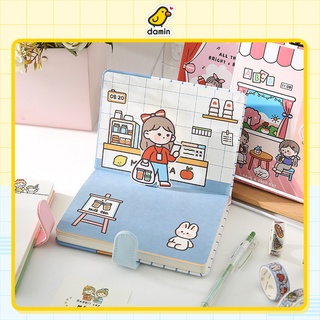 Sổ Tay Nhật Kí Planner A5 POP UP Cute Bìa Cứng Phong Cách Nhật Bản - Tặng Kèm Sticker