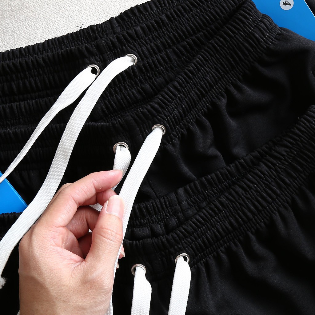[bigsize &lt;140kg] quần short thun big size nam màu đen - SỌC ADD DỌC mã QTTSHO9-02