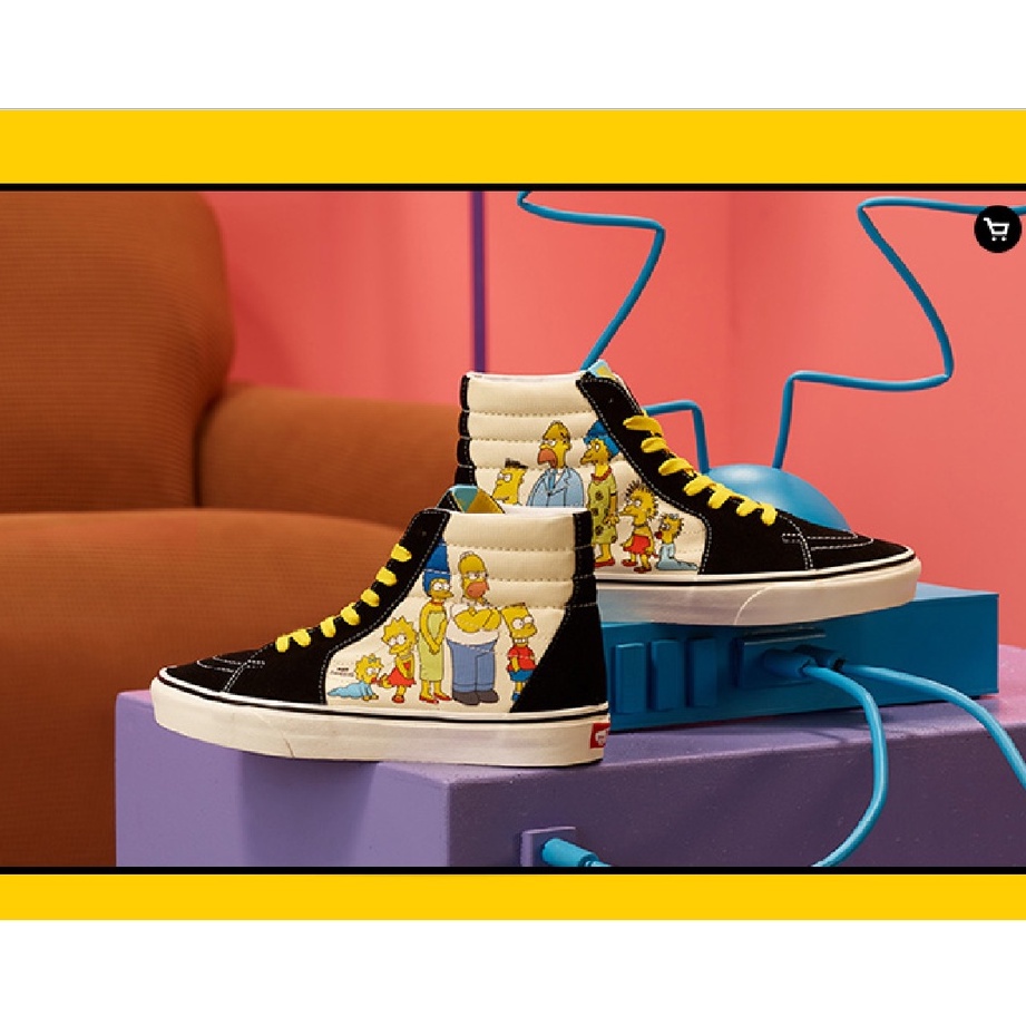 Giày Thể Thao VANS The Simpsons Cổ Cao Size 35-44 Thời Trang Năng Động