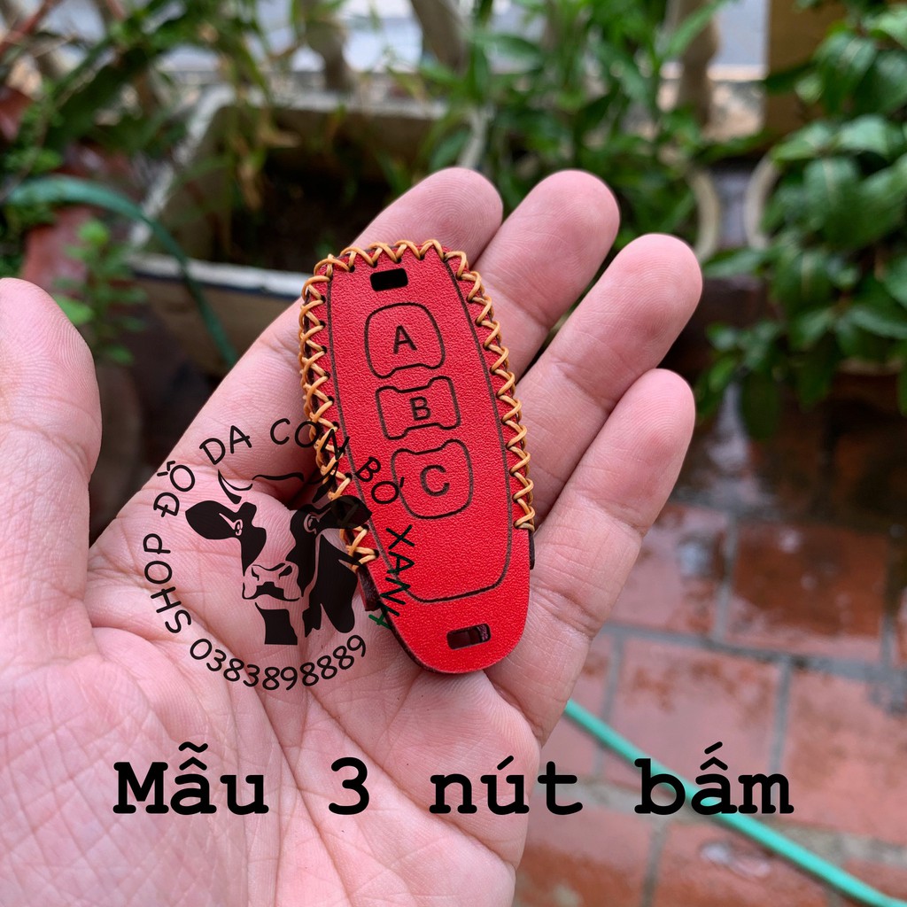 Bao da chìa khoá hyperion mẫu nút A B, 2 nút, 3 nút, 4 nút PHOM BÉ handmade da thật