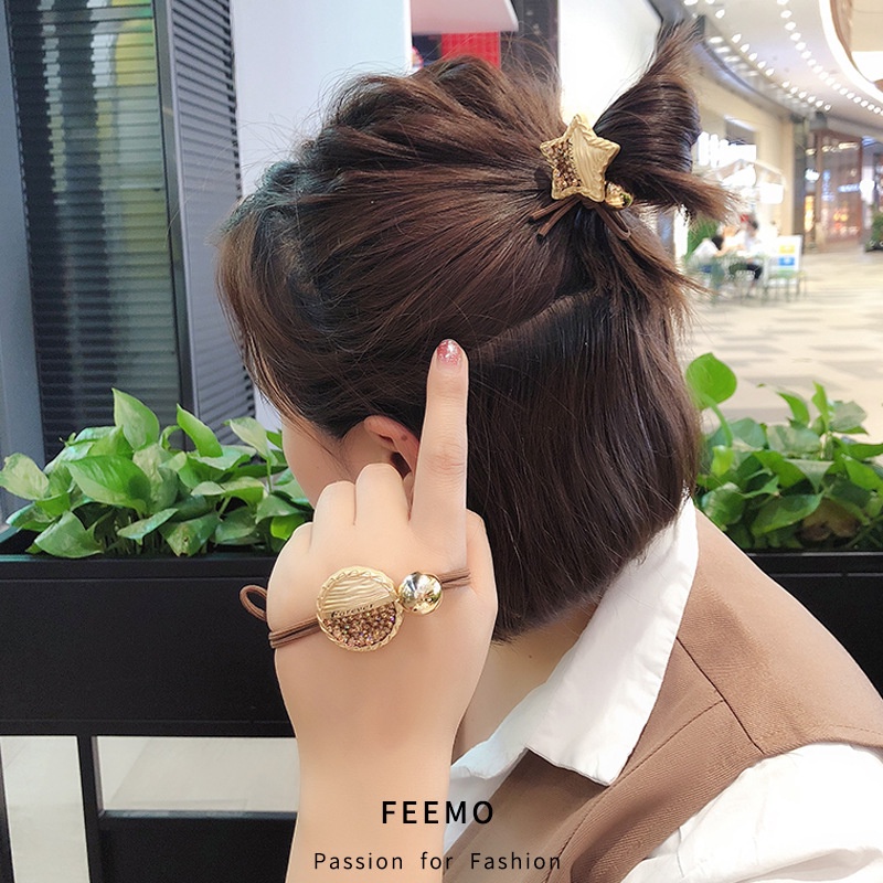 Dây Chun Buộc Tóc Xinh Xắn Hình Ngôi Sao Vàng Dễ Thương Sang Chảnh Cho Phái Nữ
