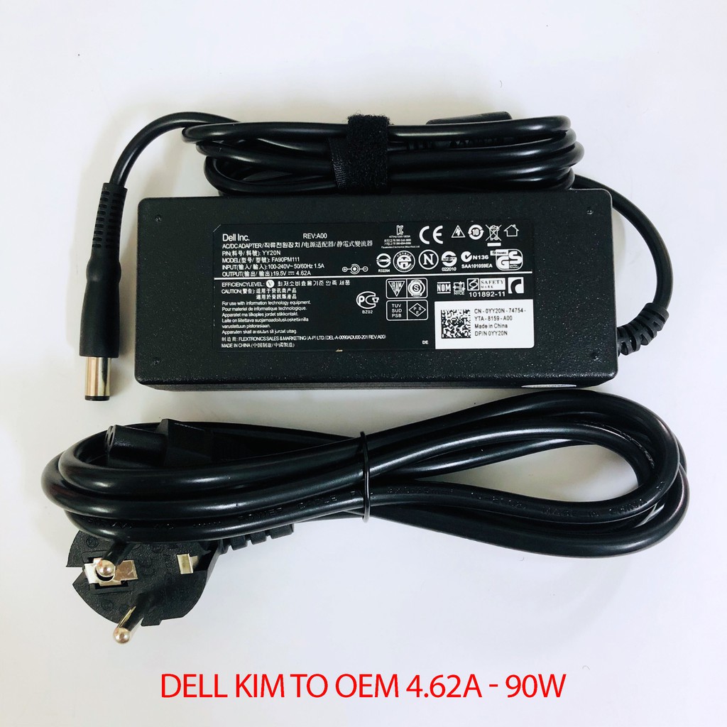 Sạc Laptop Dell chân kim to/chân kim nhỏ Chính hãng 19.5v-4.62a-90w/19.5V-3.34A-65W adapter dell