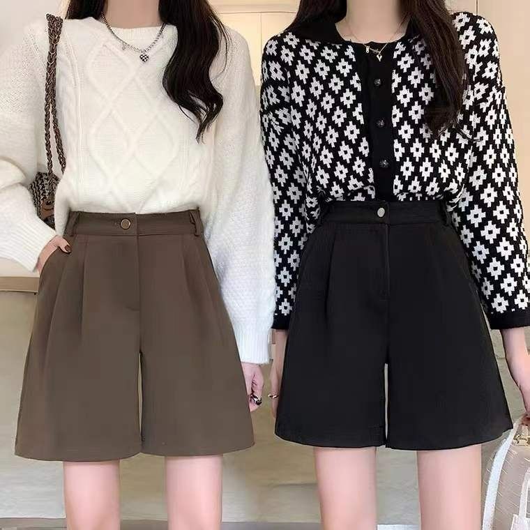 Quần Short Nữ Lưng Cao Dáng Rộng Thời Trang Phong Cách Hàn Quốc