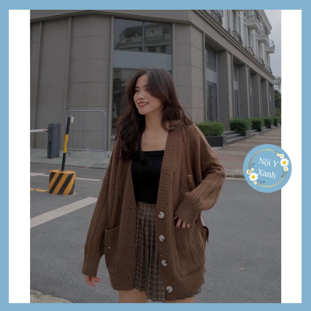 áo khoác cardigan len thừng dáng thon dài thời thượng hàng QCCC chất len đẹp giỏi A67 noiyxanh hot trend, phom đẹp, chất