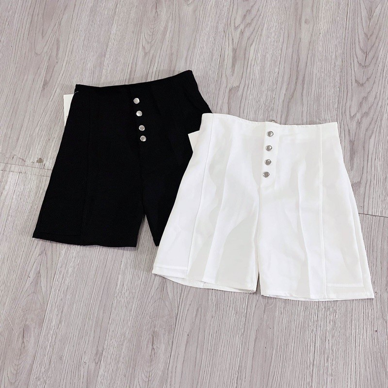 quần sooc cạp cao lưng cao 4 cúc ống suông DH