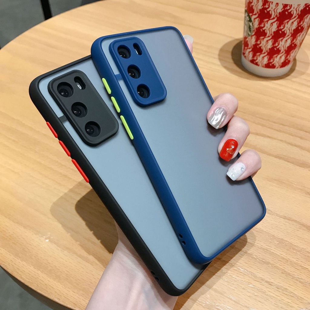 Ốp lưng Samsung A11 A12 A02s A21s A31 A51 A71 A20 A30 A50 A30S A50S A70 lưng nhám khói viền màu bảo vệ camera Loại Dày