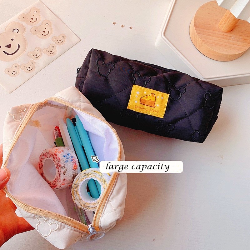 Túi Đựng Bút Cỡ Lớn Thêu Họa Tiết Dễ Thương Cho Học Sinh
