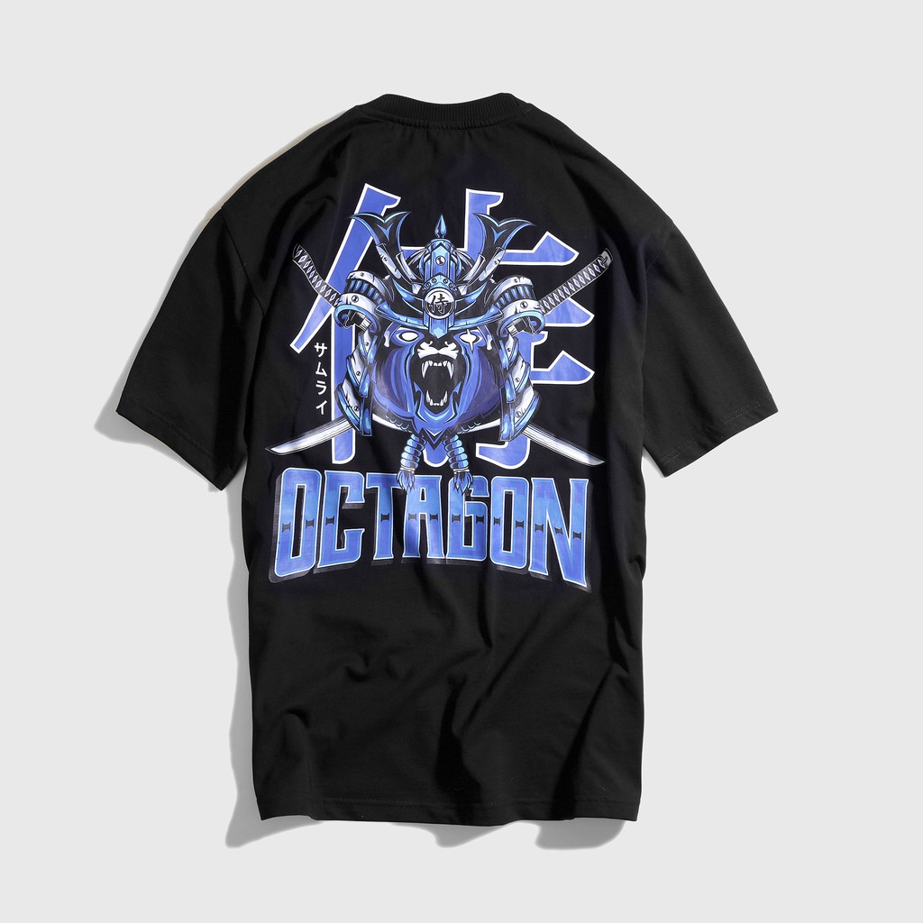 Áo Thun Phông Form Rộng OCTAGON SAMURAI BEAR Màu Đen Năng Động