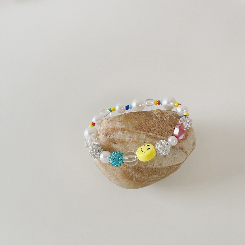 Vòng Tay Chuỗi Hạt Ngọc Trai Mặt Cười Hoạt Hình Cho Nữ