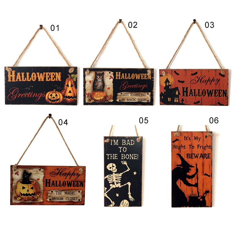Tmdbyx Bảng Gỗ In Chữ Welcome Treo Cửa Trang Trí Halloween