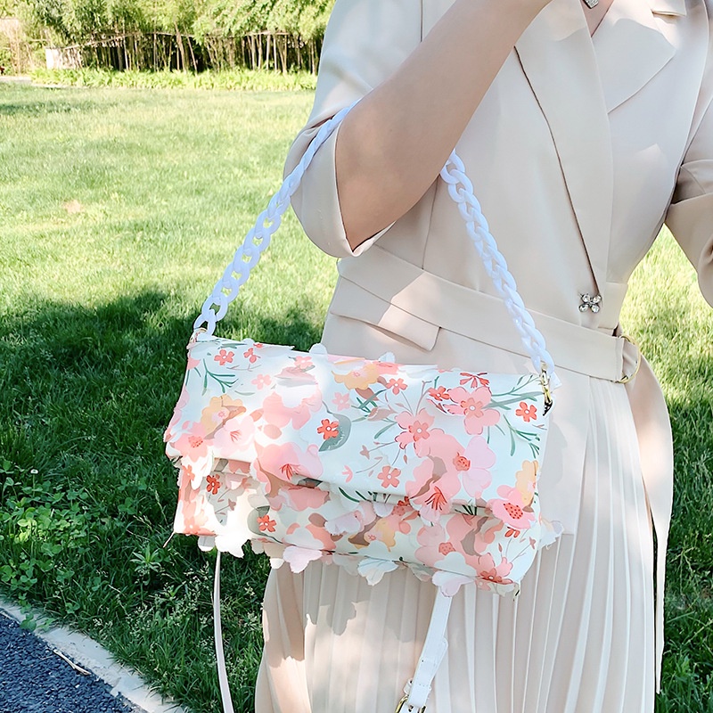 Túi Đeo Vai/Xách Tay In Hoa Thời Trang Cho Nữ