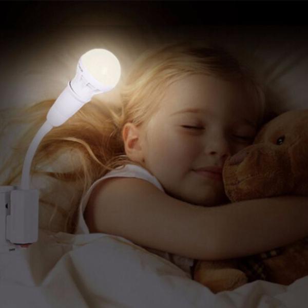 E27 LED Remote Control Plug Lamp Holder Light Base for Night Light Bedside Lamp 