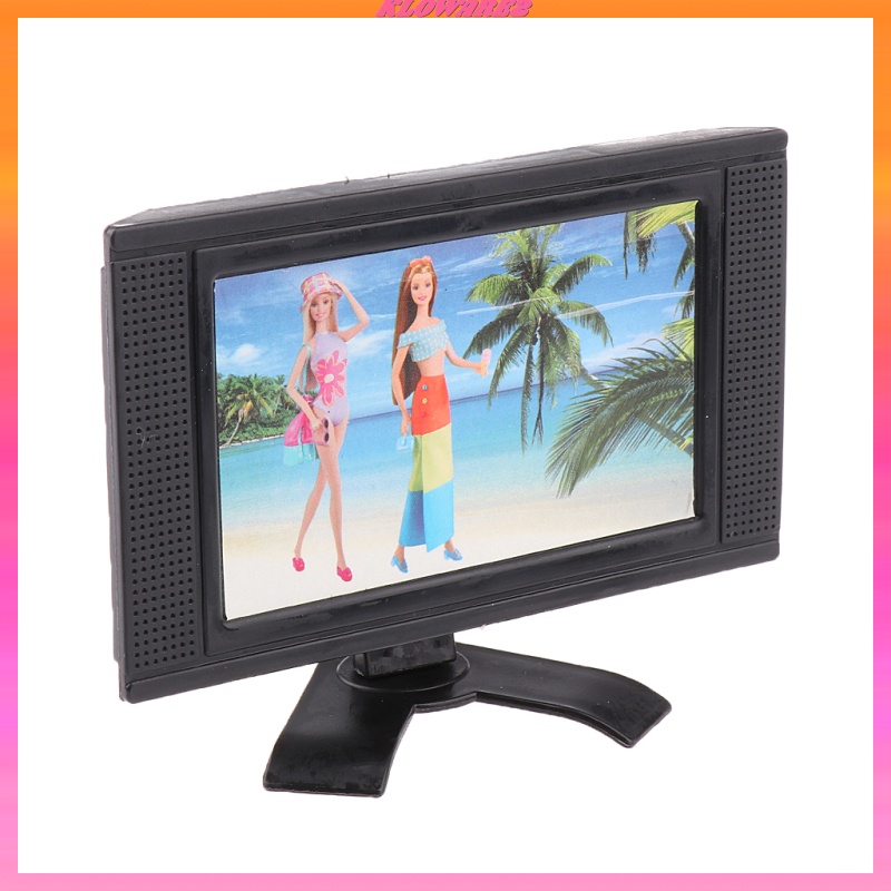 [KLOWARE2]Dollhouse 3 3/8 Inch LCD TV - Grey or Black for 12inch fashion Doll