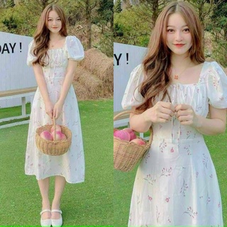 ĐẦM MAXI HOA CỔ U XẺ TÀ (KÈM VIDEO HÌNH THẬT)