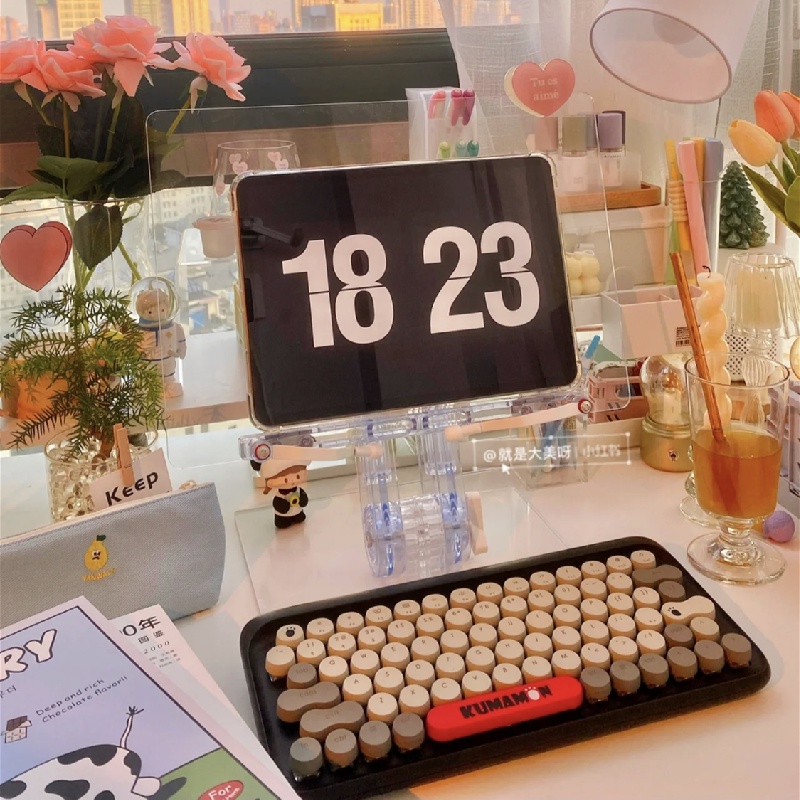 ❤Giá Đỡ Máy Tính Bảng iPad Bằng Acrylic Trong Suốt Có Thể Nâng Lên Kiểu Hàn Quốc