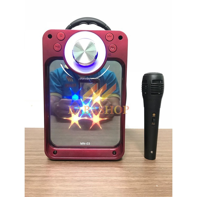 Loa kẹo kéo hát karaoke mini mn03 công suất lớn 60W nghe ấm,chắc loa ,không rè + tặng kèm micro có dây