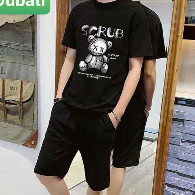 ĐỒ BỘ THỂ THAO GẤU SCRUB SIÊU SANG CHẢNH, ĐỒ BỘ NAM CỌC TAY MẪU MỚI - DUBATI FASHION