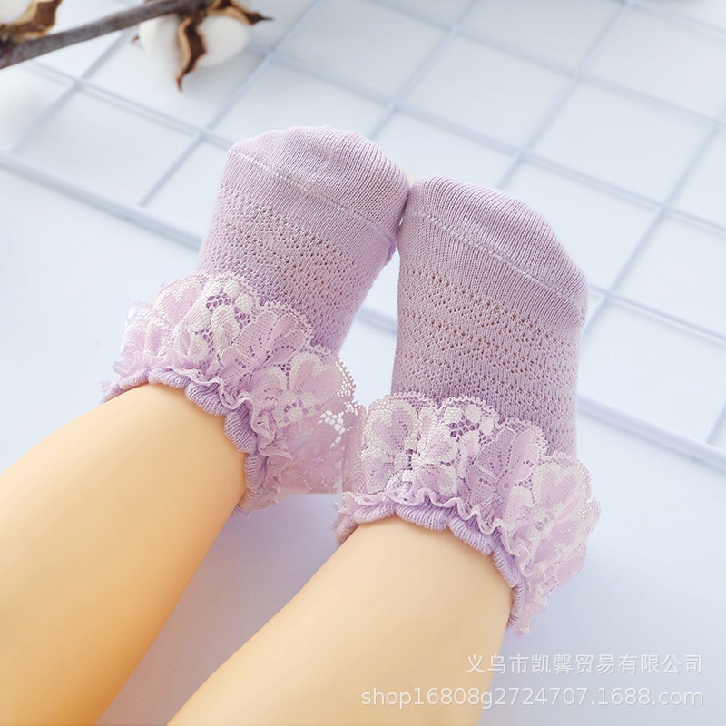 Vớ Cotton Phối Ren Dáng Rộng Phong Cách Mới Dành Cho Bé Gái