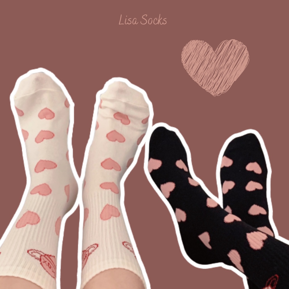 🔅FREESHIP XTRA🔅 Tất Vớ Cao Cổ Hoạ Tiết Trái Tim dành cho nữ cotton