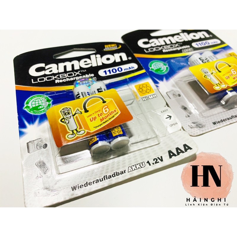 PIN SẠC CAMELION 1100mAh và 2500mAh Vỉ 2 Viên