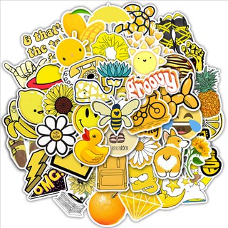 50Pcs/set yellow graffiti sticker computer waterproof stickers for luggage car water bottle