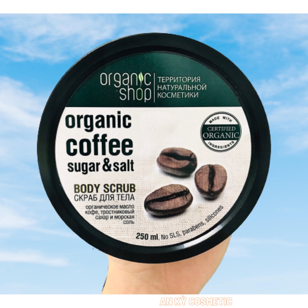 Tẩy Da Chết Body Organic Shop Dưỡng Da Trắng Sáng