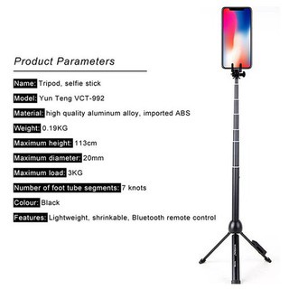 Gậy chụp ảnh tripod selfie livestream bluetooth VTC 992 giá đỡ điện thoại 3 chân tự sướng quay video