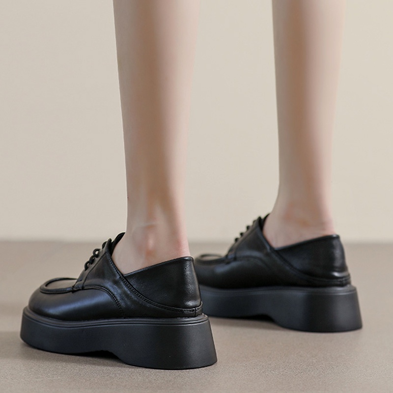 Giày Da Mũi Tròn Đế Dày Phong Cách Anh Quốc Cổ Điển Thời Trang Mùa Thu Cho Nữ Size 34-42