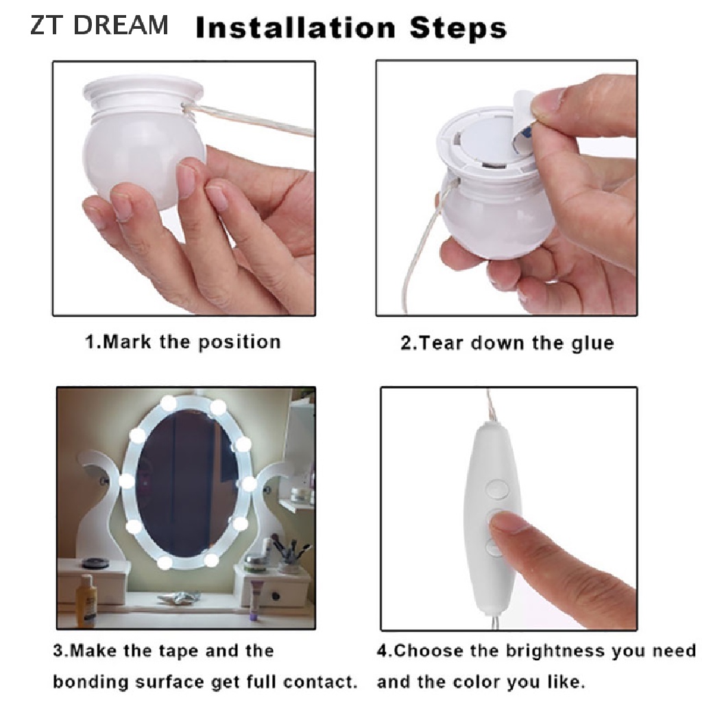 Bộ Đèn LED ZTD Gắn Gương Trang Điểm Để Bàn 07