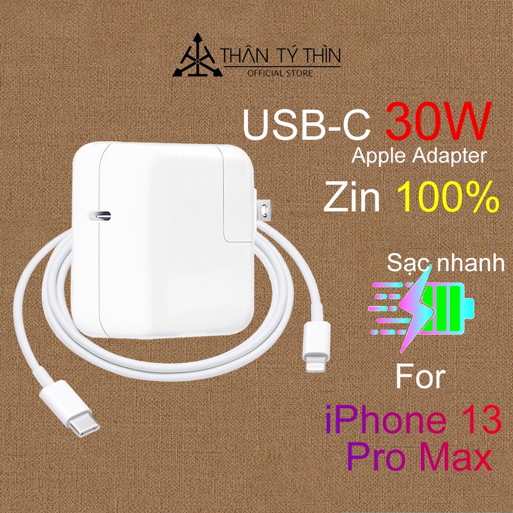 Củ sạc nhanh iPhone Chính Hãng 30W USB Type C,Sạc nhanh iPhone 13 , iPad Pro , Macbook