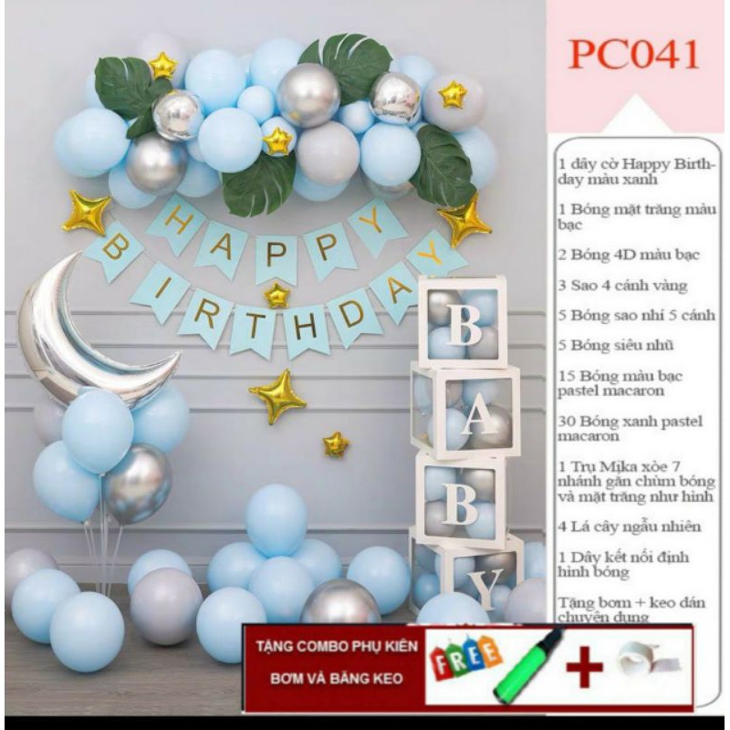 Set trang trí sinh nhật bé trai rất đẹp PC041
