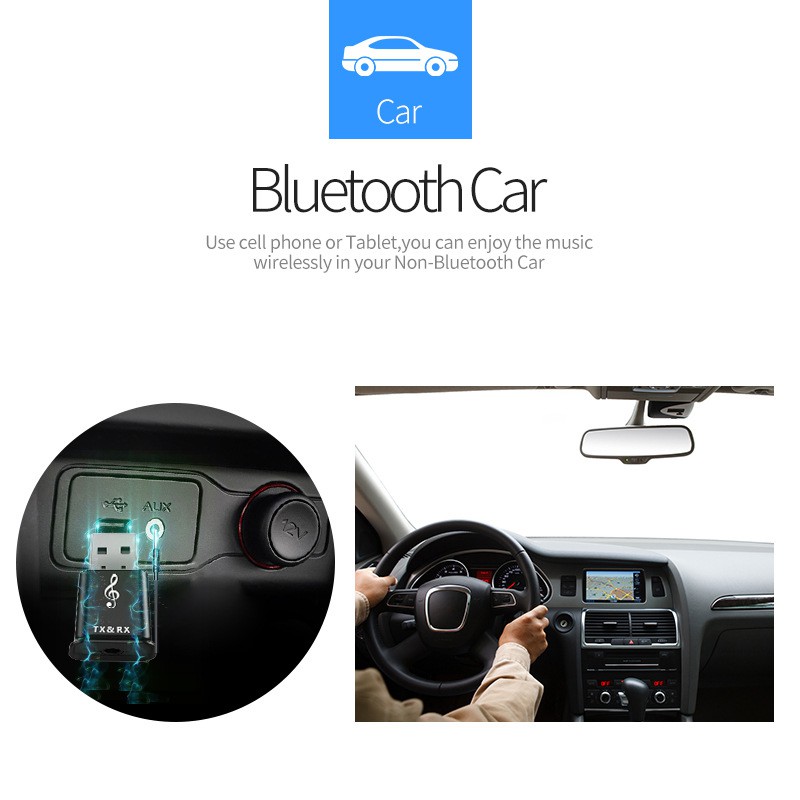 Thiết Bị Nhận Truyền Âm Thanh Bluetooth 5.0 Giắc Cắm 3.5mm Chuyên Dụng Cho Xe Hơi