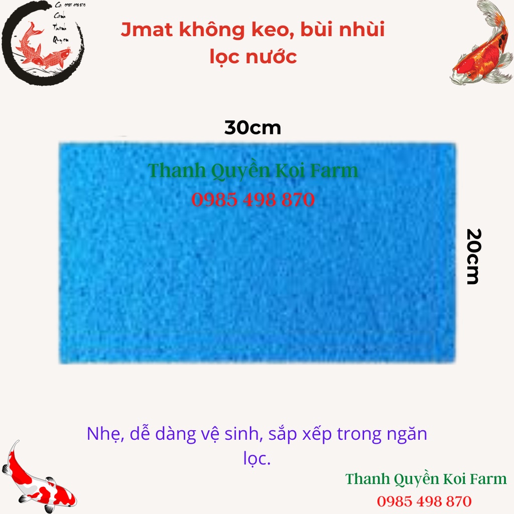Jmat không keo - bùi nhùi lọc nước bể cá Koi, bể cá cảnh Hàng chất lượng cao
