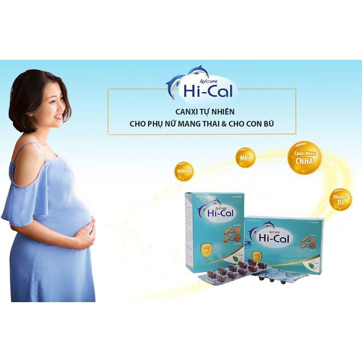 ( Mua 5 tặng 1 chính hãng Tích điểm nhận quà ) HI-CAL Avisure Canxi Nano tự nhiên cho mẹ bầu (Hộp 60 Viên)