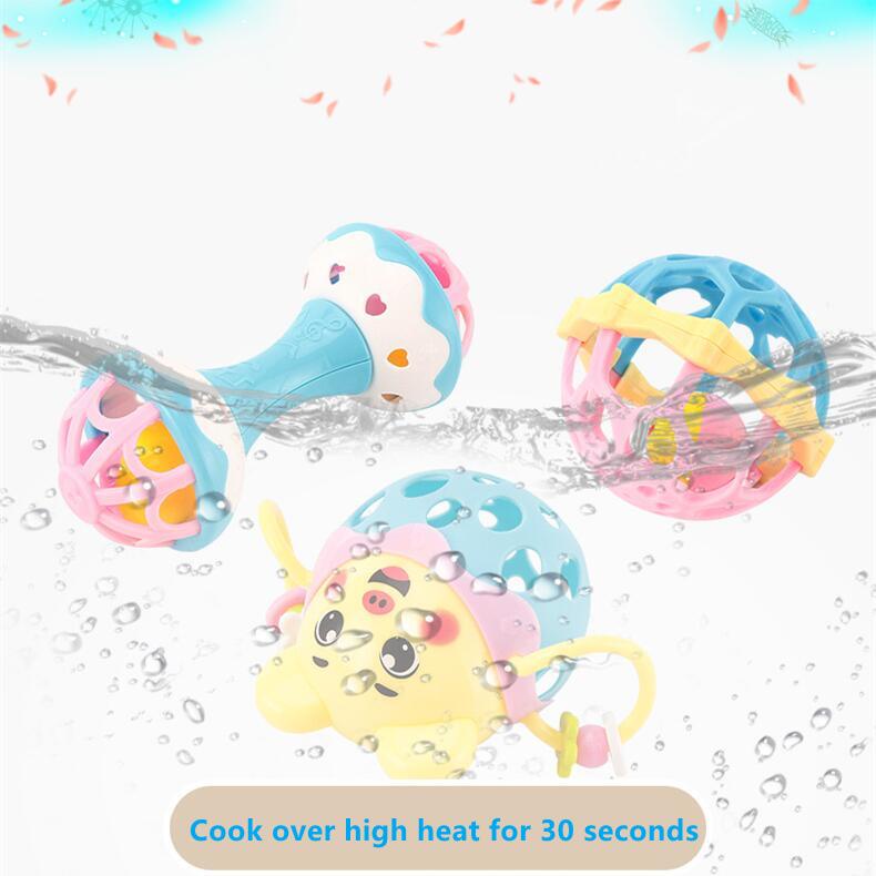 Xúc xắc gặm nướu Đồ chơi nhai cầm tay bằng cao su mềm cho bé Xúc xắc gặm nướu tiếng và cắn được cho bé sơ sinh bộ đồ chơi