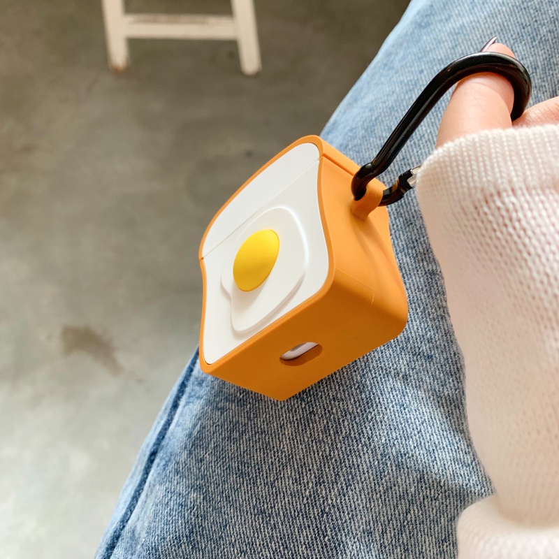 Vỏ bảo vệ tai nghe bluetooth Airpods bằng Sillicone dẻo, ốp Case cute, Airpods 2/pro - NUTACASE - TRỨNG ỐP LA