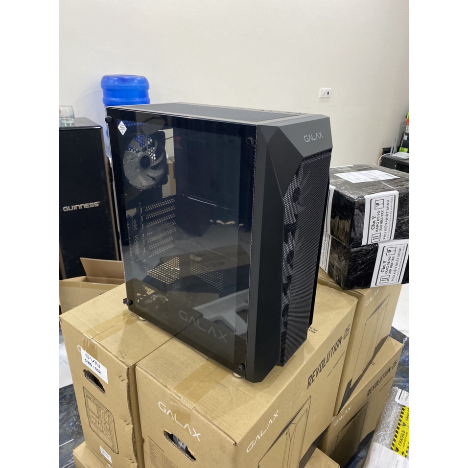(Xả lỗ) vỏ PC máy tính Case Galax 05 black - white kèm 4 fan led (3 trước 1 sau) hàng xịn mịn đẹp chính hãng BH 12 tháng