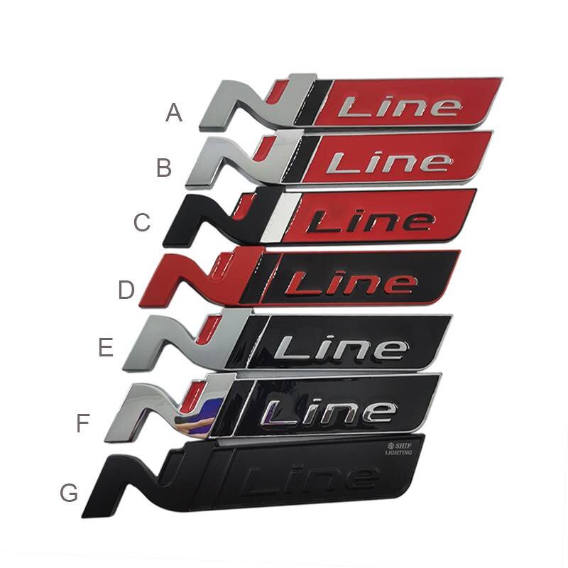 Miếng Dán Logo Kim Loại NLINE N Line Trang Trí Đuôi Xe Hơi HYUNDAI 1 x
