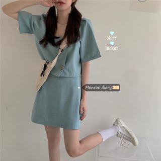 Set áo chân váy cùng màu/ set váy ulzzang hàn quốc