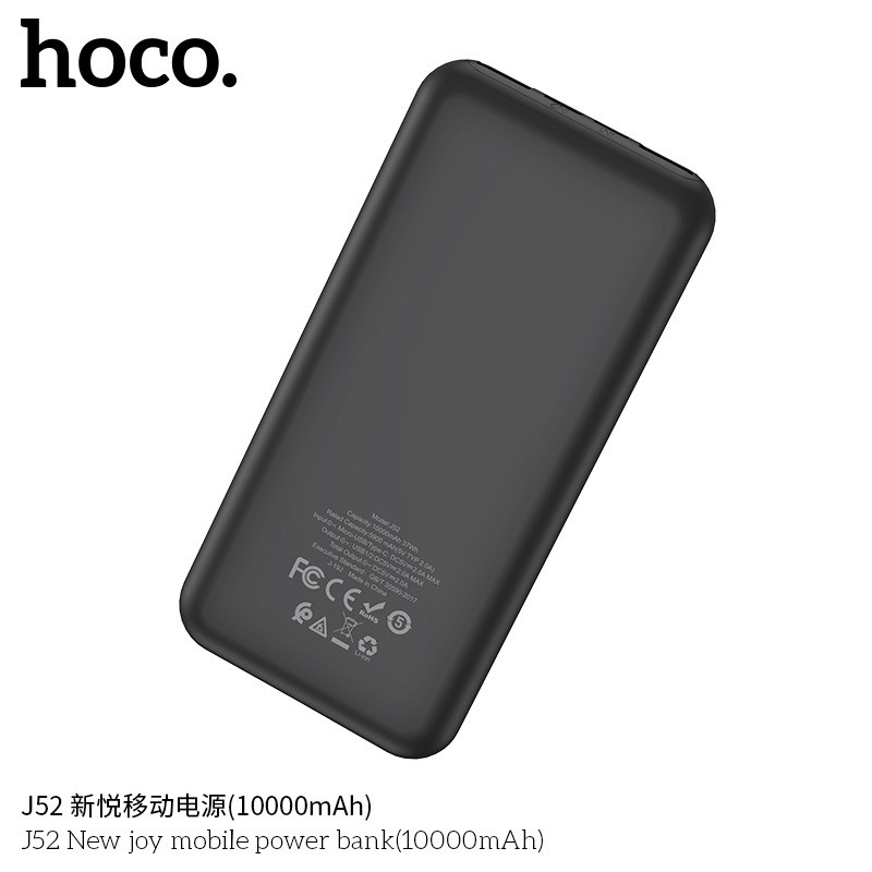 ✔CHÍNH HÃNG✔ Sạc Dự Phòng Hoco J52 Bản Nâng Cấp ✔10000mAh ✔Siêu Mỏng ✔️ Sạc 2 Thiết Bị Cùng Lúc | BigBuy360 - bigbuy360.vn