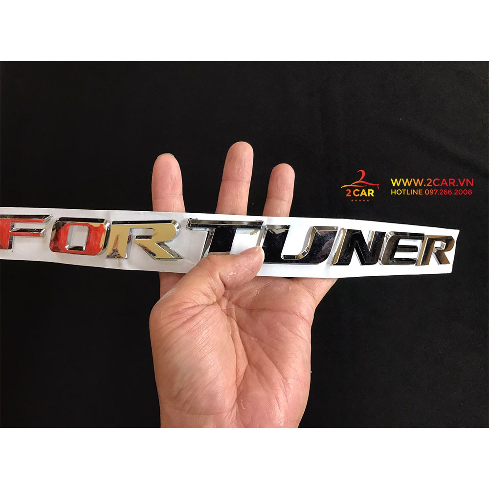 Tem logo Chữ nổi FORTUNER dán trang trí xe ô tô Fortuner 3D