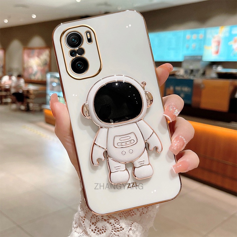 Ốp lưng Redmi note 10 note 10 pro TPU Mạ điện 3D Phi hành gia có chân đế ốp điện thoại Redmi note 10 note 10 pro