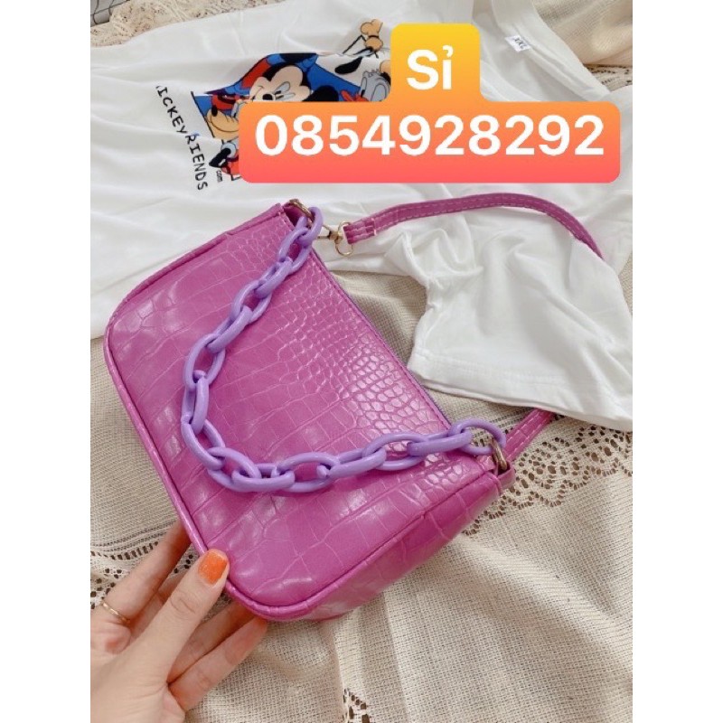 Túi kẹp nách nữ giá rẻ 💖 𝑭𝑹𝑬𝑬𝑺𝑯𝑰𝑷 💖túi xách nữ đeo chéo 3 dây viền xích đồng màu  2021 - Lorien | BigBuy360 - bigbuy360.vn