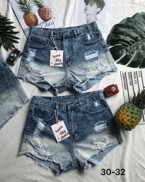 [ SORT JEAN BIGSIZE LƯNG CAO 2MÀU RÁCH SÁNG